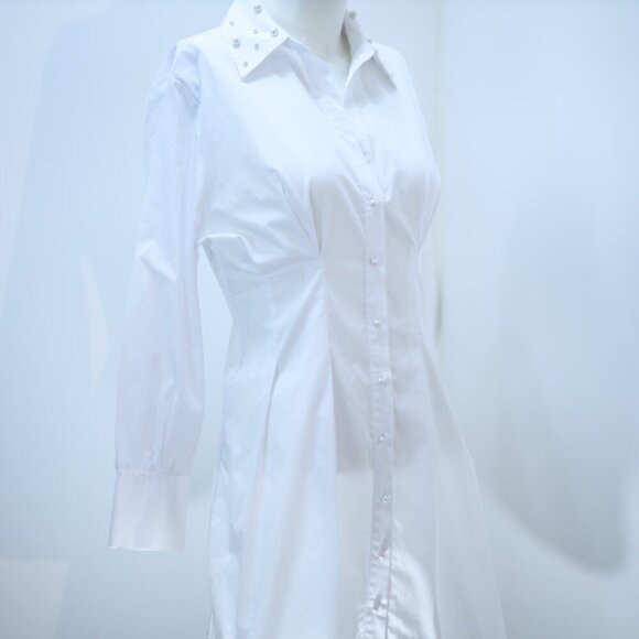 ZARA Short Casual Style Flared Long Sleeves Plain Cotton Size S, M NWT - Picture 3 of 5